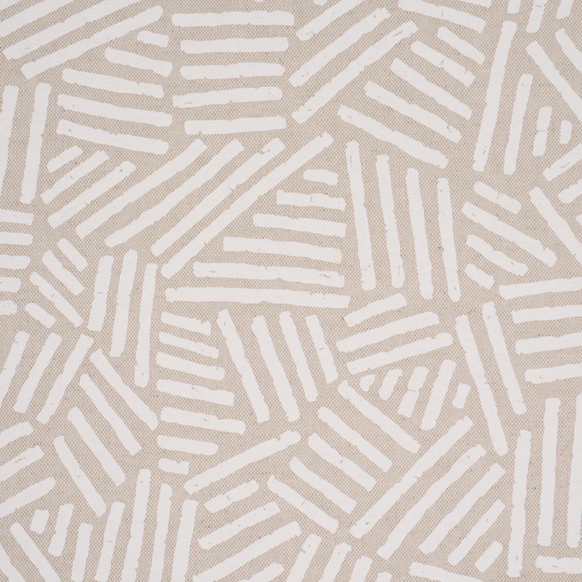 Schumacher Hatchmark Hand Print Natural Fabric