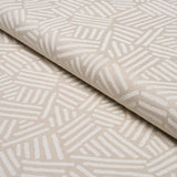 Schumacher Hatchmark Hand Print Natural Fabric