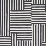 Schumacher Parson'S Stripe Hand Print Carbon Fabric