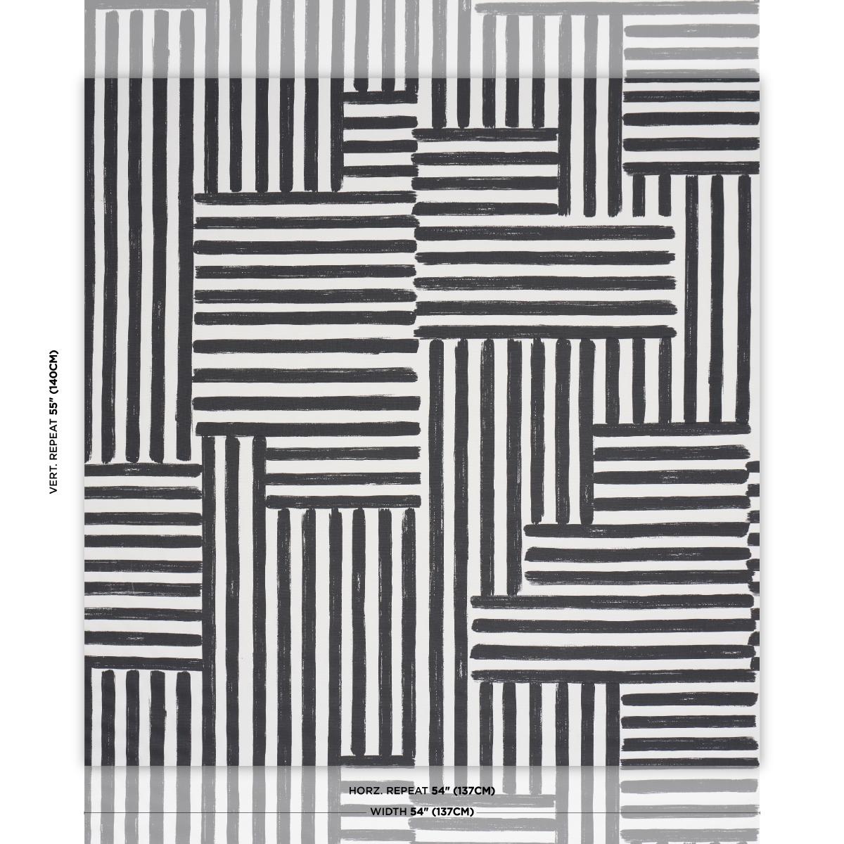 Schumacher Parson'S Stripe Hand Print Carbon Fabric
