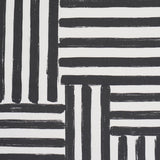 Schumacher Parson'S Stripe Hand Print Carbon Fabric