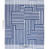 Schumacher Parson'S Stripe Hand Print Navy Fabric