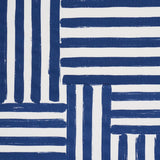 Schumacher Parson'S Stripe Hand Print Navy Fabric