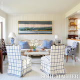 Schumacher Parson'S Stripe Hand Print Navy Fabric