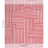 Schumacher Parson'S Stripe Hand Print Red Fabric