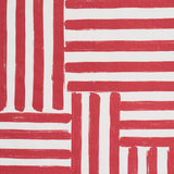 Schumacher Parson'S Stripe Hand Print Red Fabric