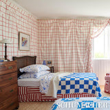 Schumacher Parson'S Stripe Hand Print Red Fabric
