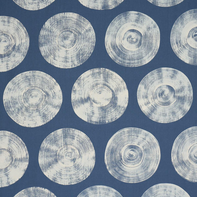 Schumacher Painted Circles Indigo Fabric