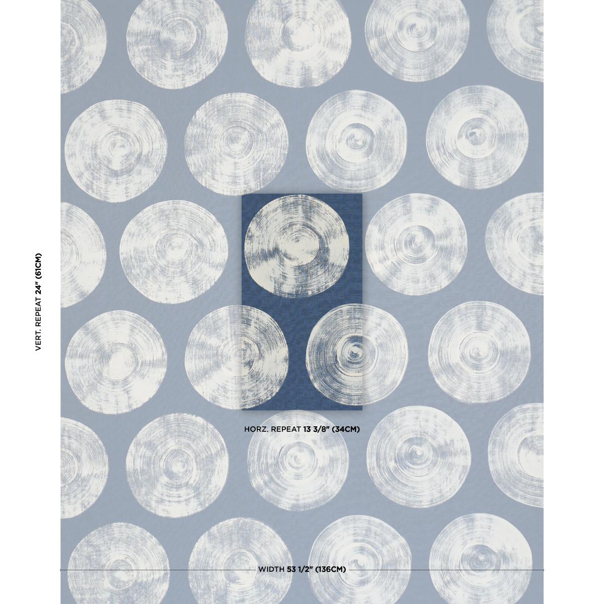Schumacher Painted Circles Indigo Fabric