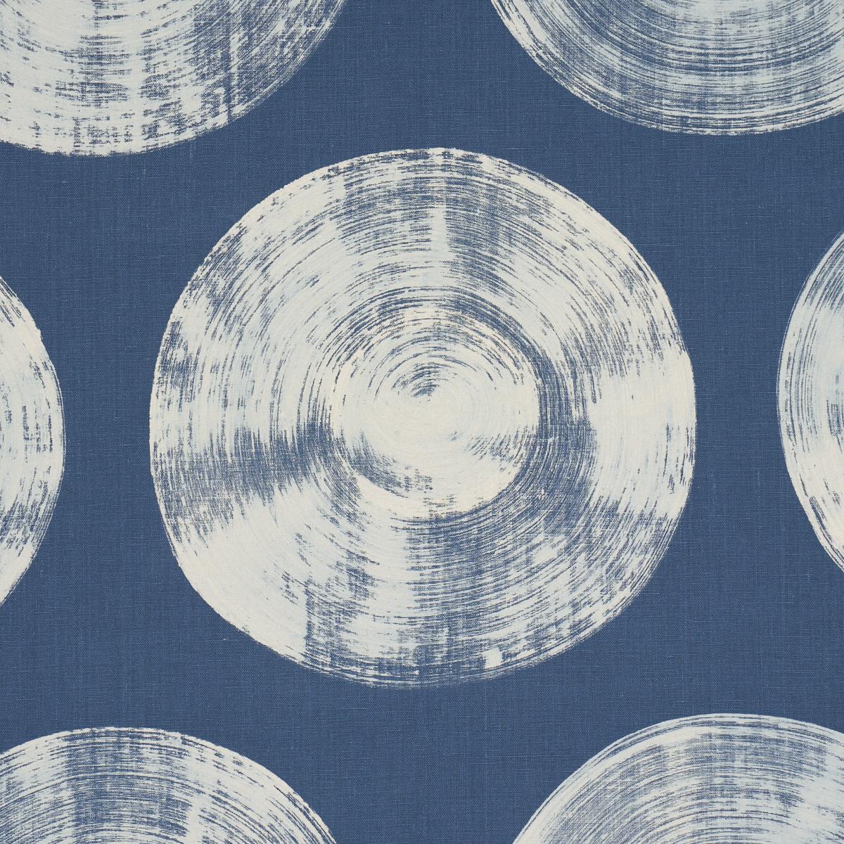 Schumacher Painted Circles Indigo Fabric