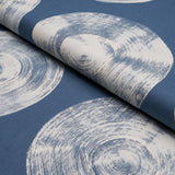 Schumacher Painted Circles Indigo Fabric