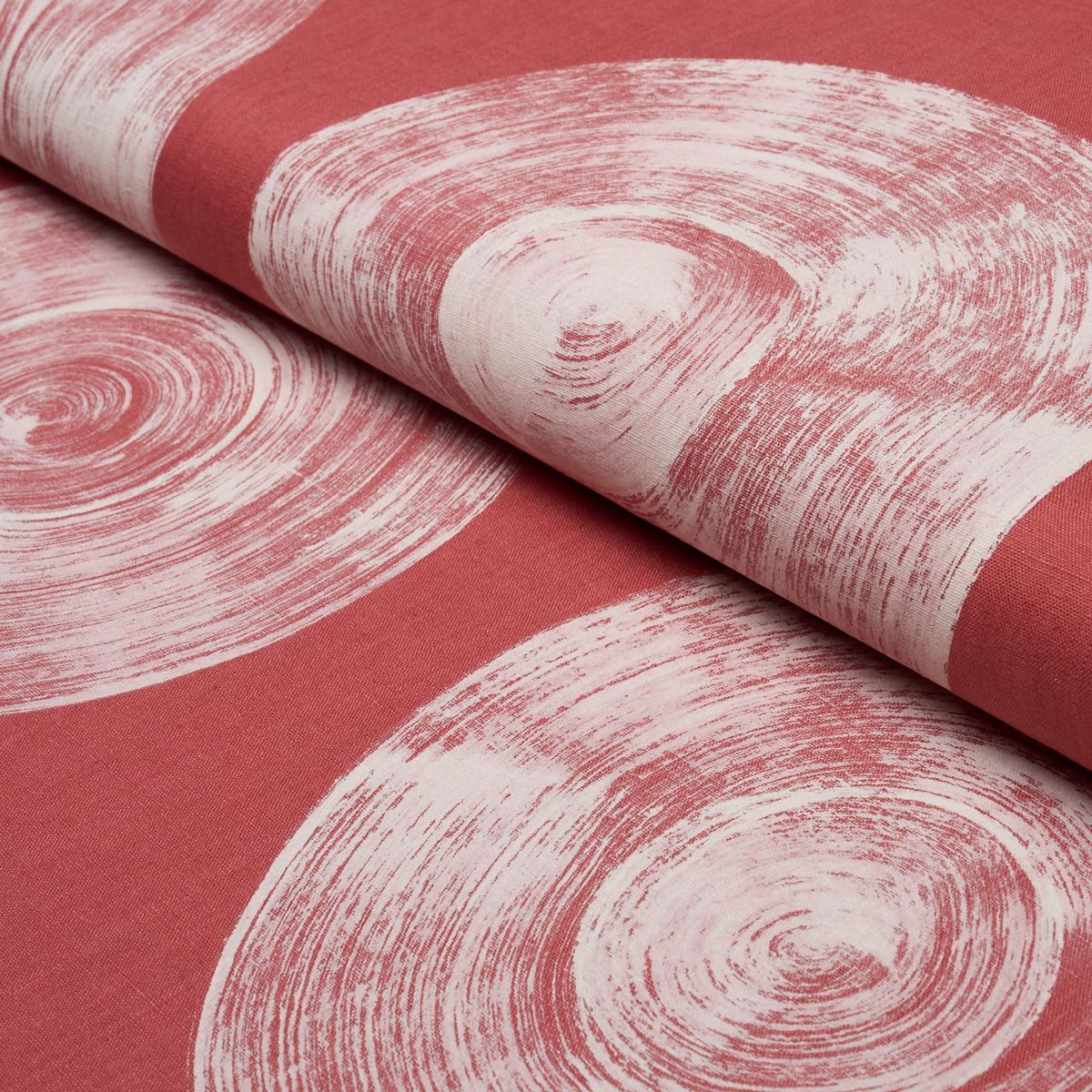 Schumacher Painted Circles Red Fabric