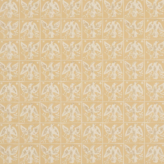 Schumacher Barton'S Eagle Hand Print Yellow Fabric