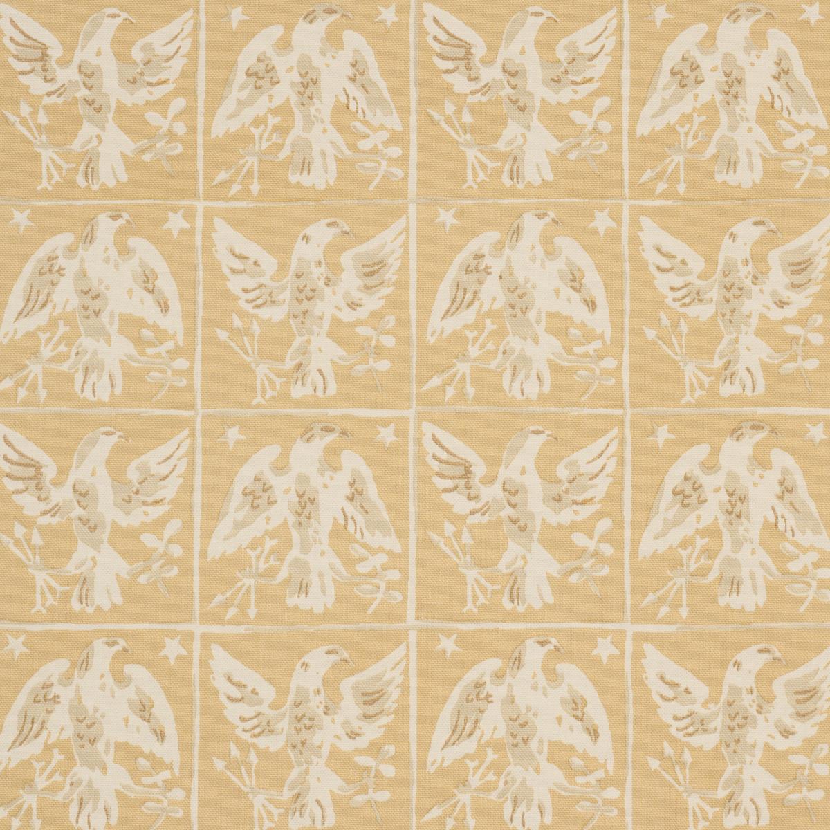 Schumacher Barton'S Eagle Hand Print Yellow Fabric