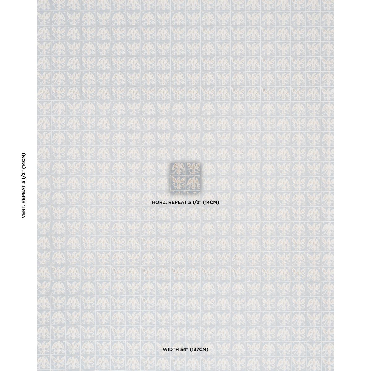 Schumacher Barton'S Eagle Hand Print Blue Fabric