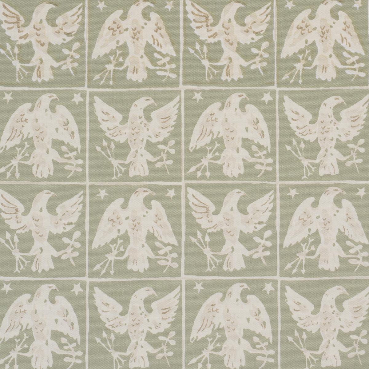 Schumacher Barton'S Eagle Hand Print Green Fabric