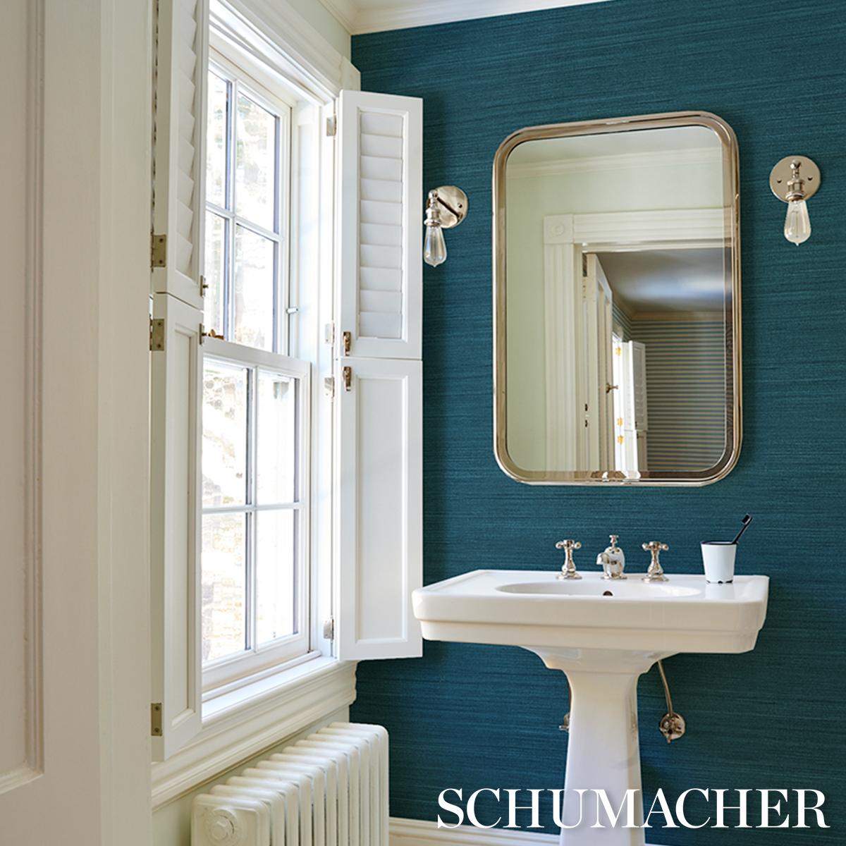 Schumacher Zen Bamboo Aegean Wallpaper