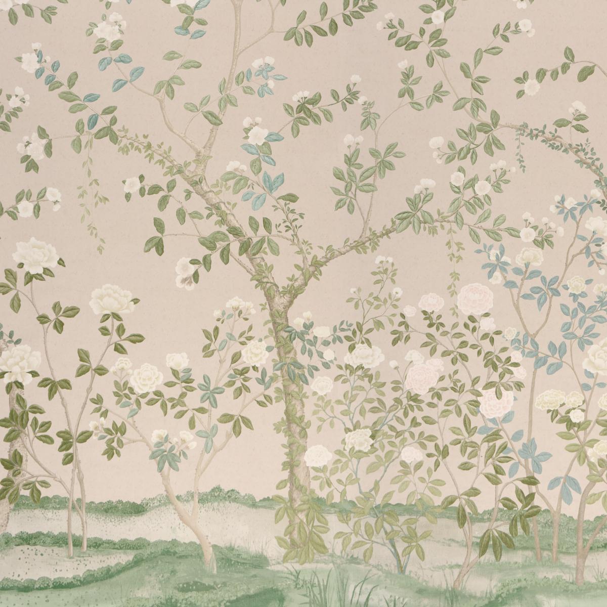 Schumacher Madame De Pompadour Panel Set Natural Wallpaper