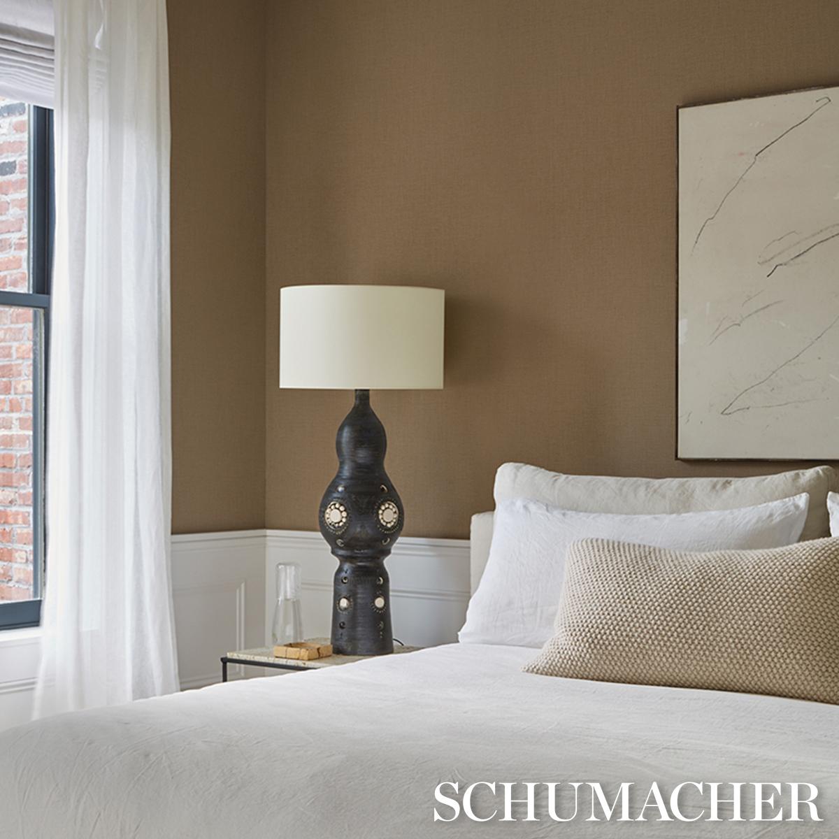 Schumacher Kiko Paperweave Burlap Wallpaper