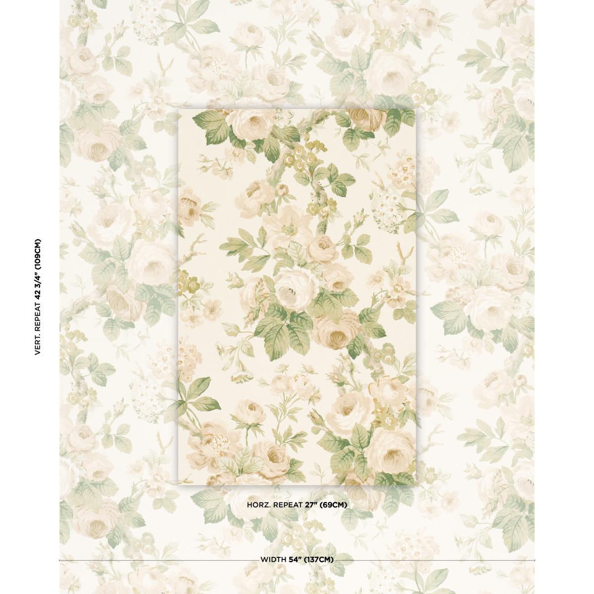 Schumacher Nancy Floral Ivory Wallpaper
