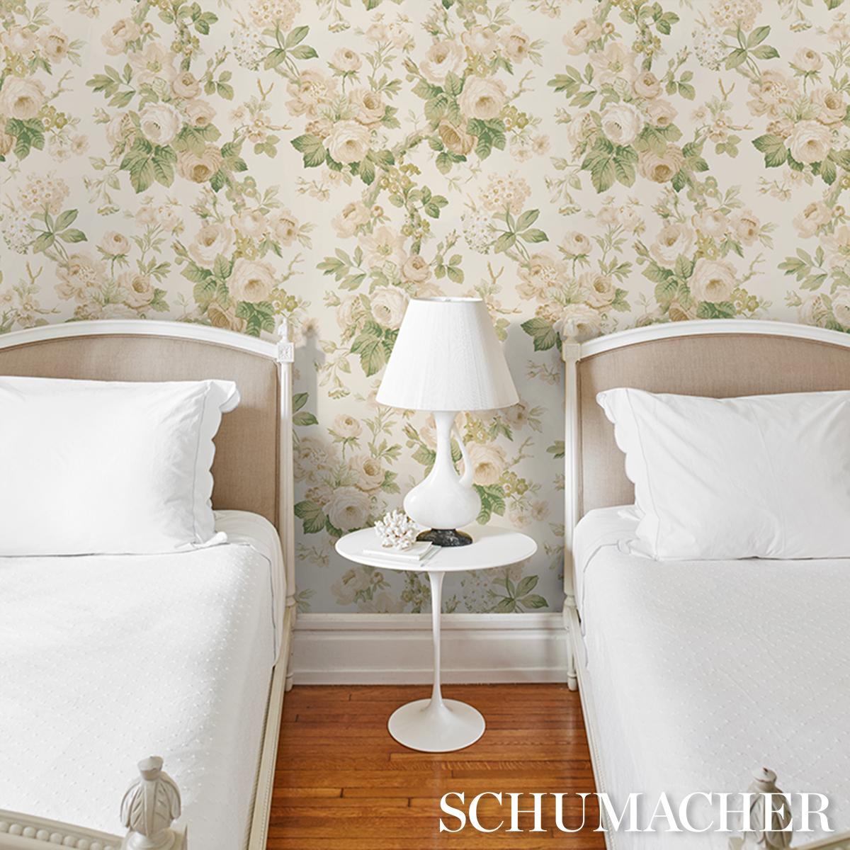 Schumacher Nancy Floral Ivory Wallpaper
