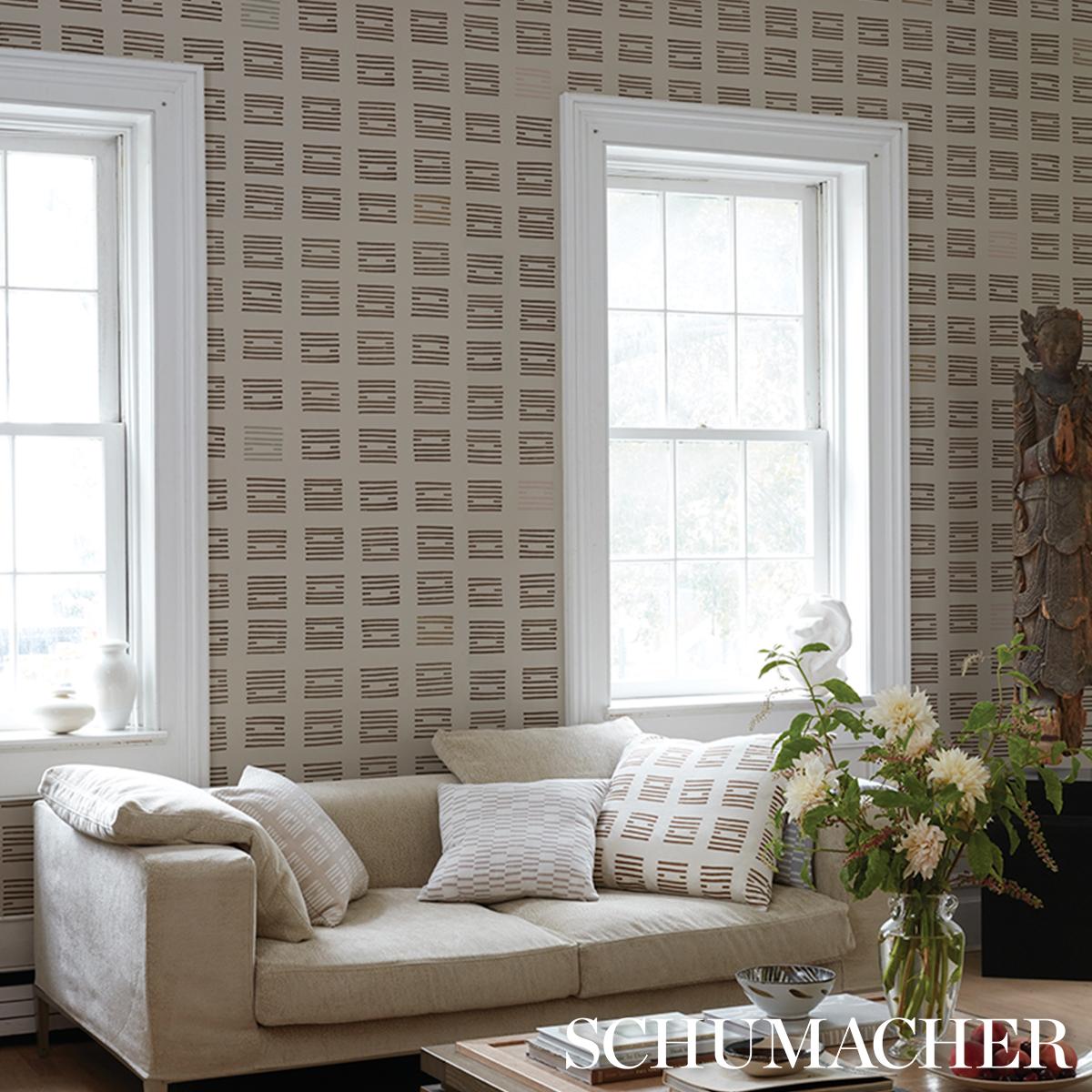 Schumacher Tiasquam Neutral Wallpaper