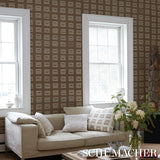 Schumacher Tiasquam Brown Wallpaper
