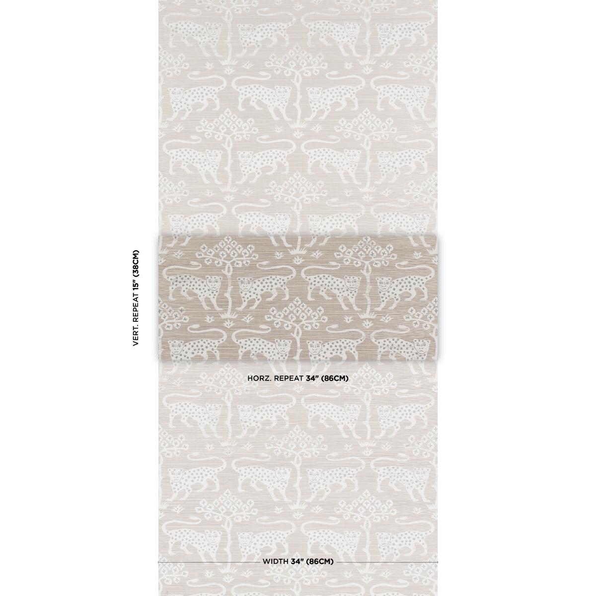 Schumacher Woodland Leopard Sisal Silver Wallpaper