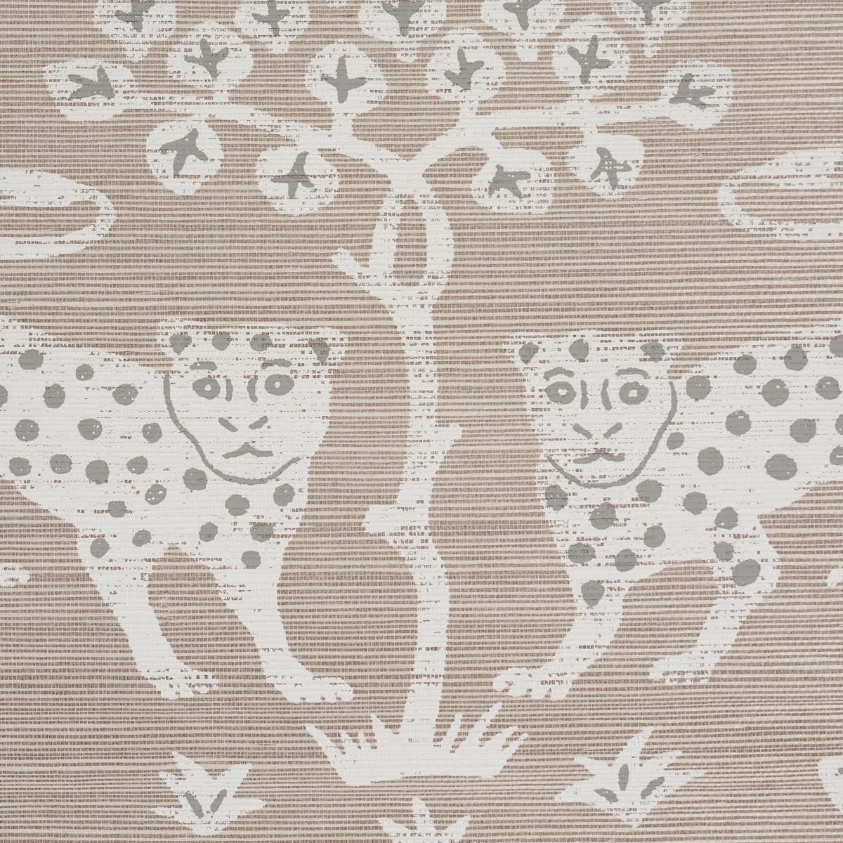 Schumacher Woodland Leopard Sisal Silver Wallpaper