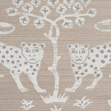 Schumacher Woodland Leopard Sisal Silver Wallpaper
