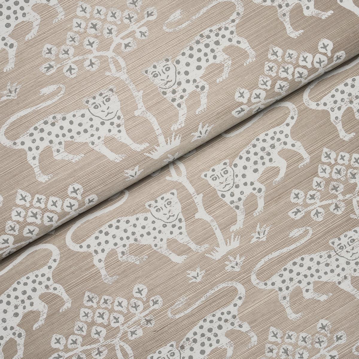 Schumacher Woodland Leopard Sisal Silver Wallpaper