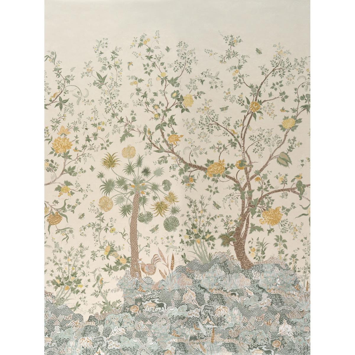 Schumacher Amaltas Panel Set Verdigris Wallpaper