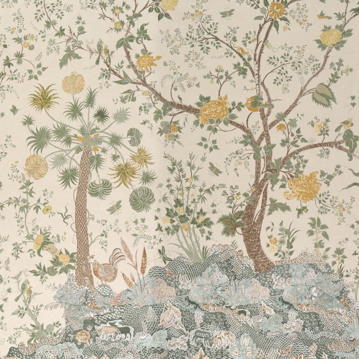 Schumacher Amaltas Panel Set Verdigris Wallpaper
