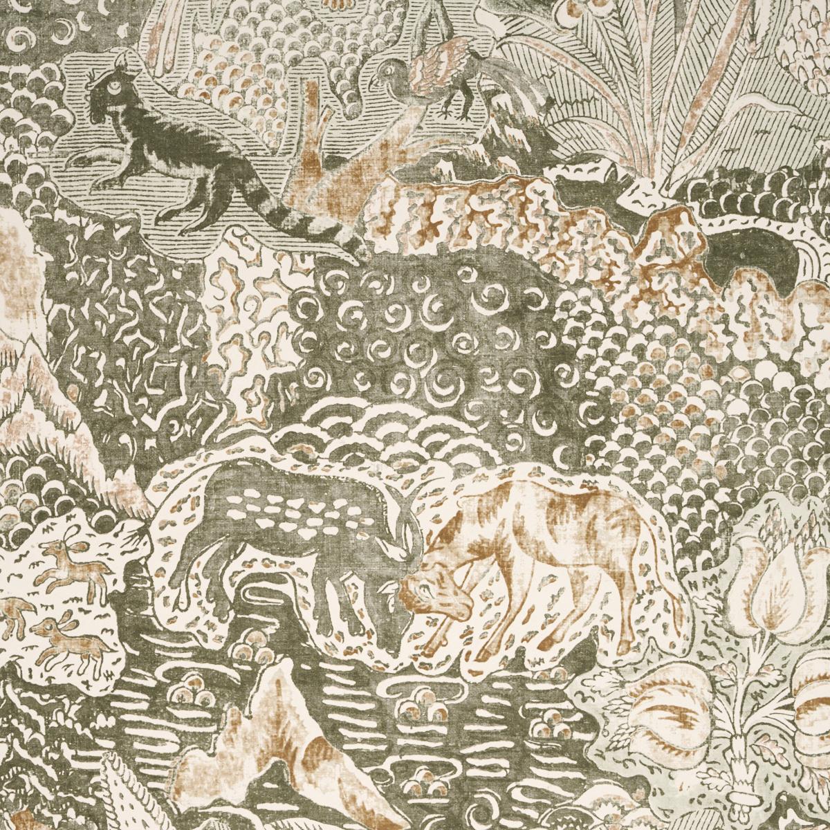 Schumacher Amaltas Panel Set Verdigris Wallpaper
