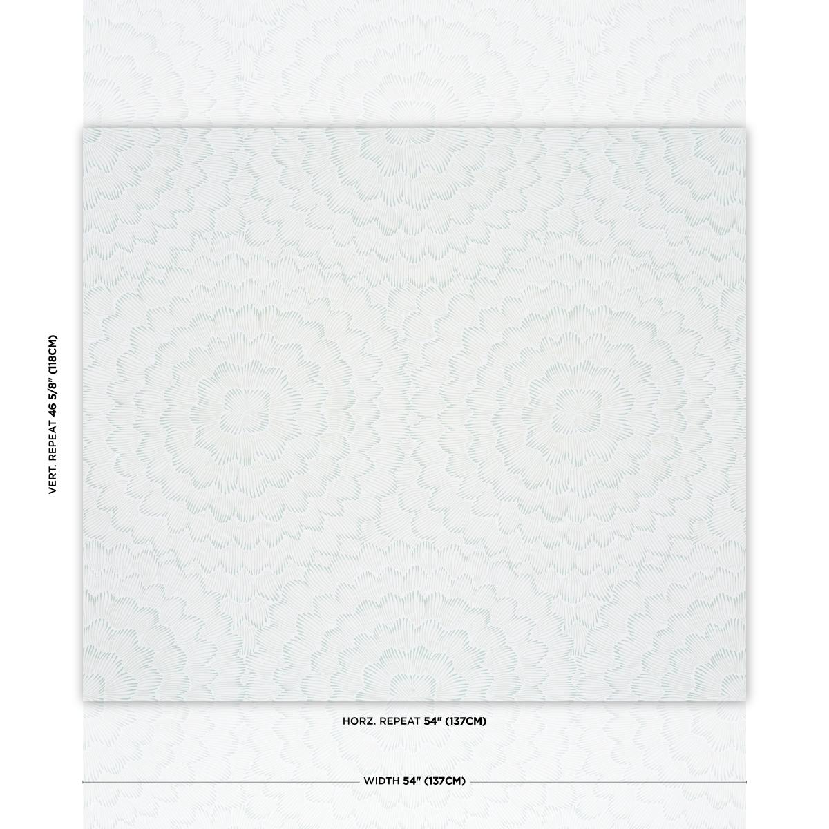 Schumacher Feather Bloom Seaglass Wallpaper