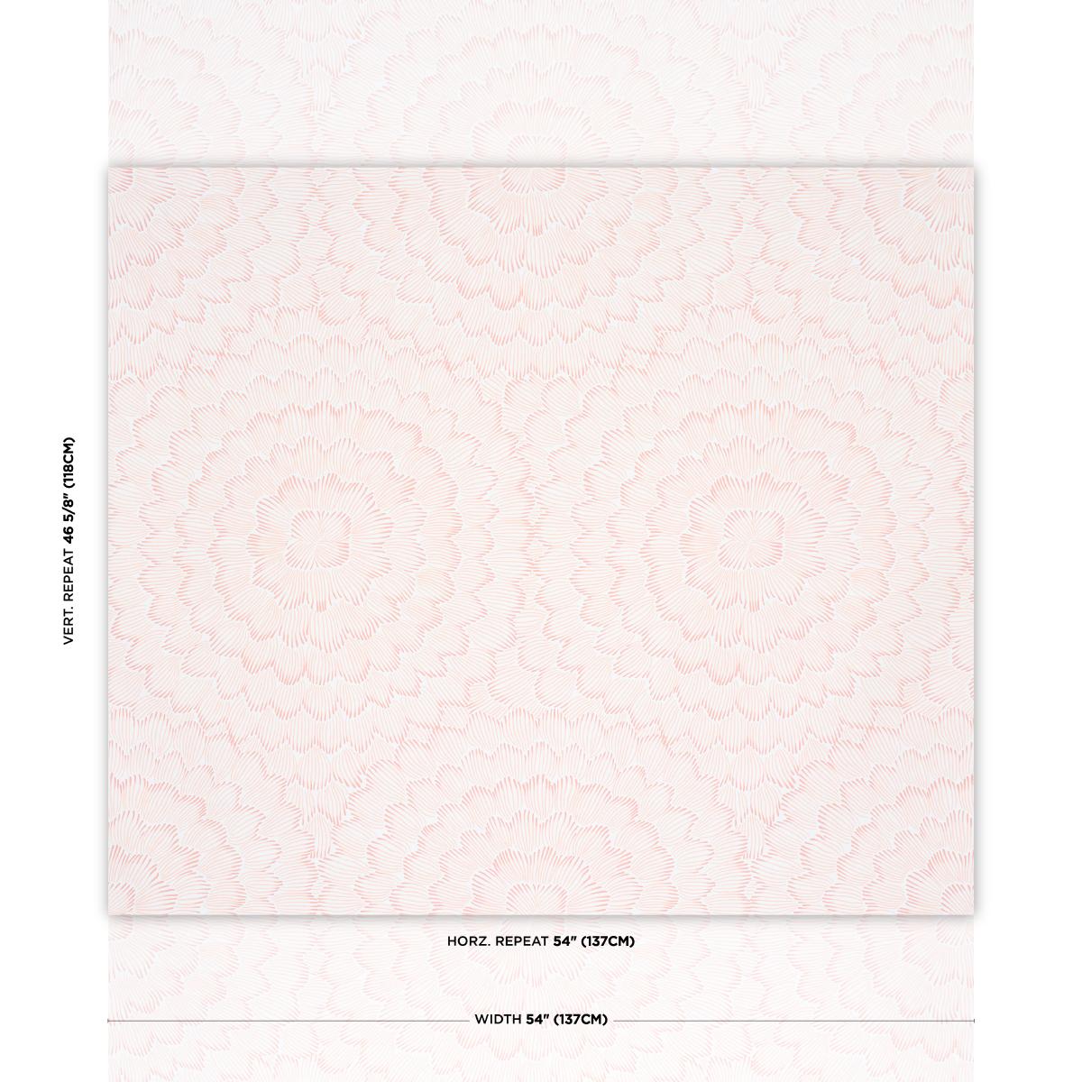 Schumacher Feather Bloom Salmon Wallpaper