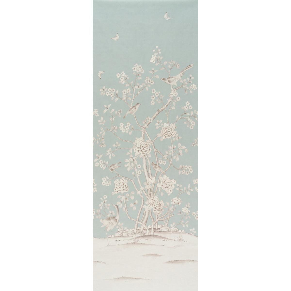 Schumacher Chinois Palais Panel Duck Egg Wallpaper