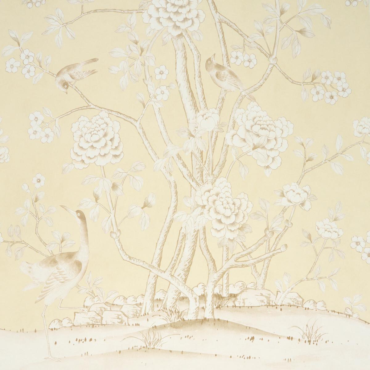 Schumacher Chinois Palais Panel Butter Wallpaper