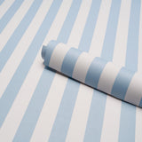 Schumacher Emma Stripe Ice Wallpaper