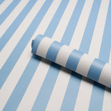 Schumacher Emma Stripe Delft Wallpaper
