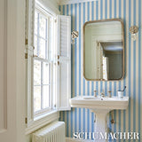 Schumacher Emma Stripe Delft Wallpaper