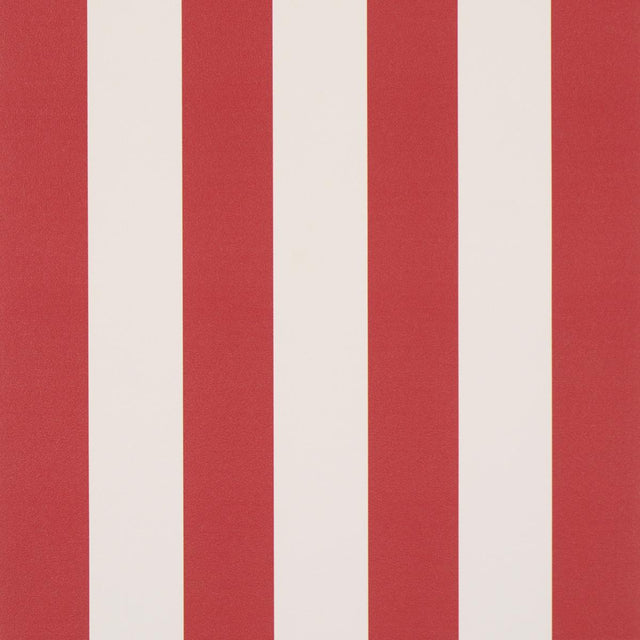 Schumacher Emma Stripe Red Wallpaper