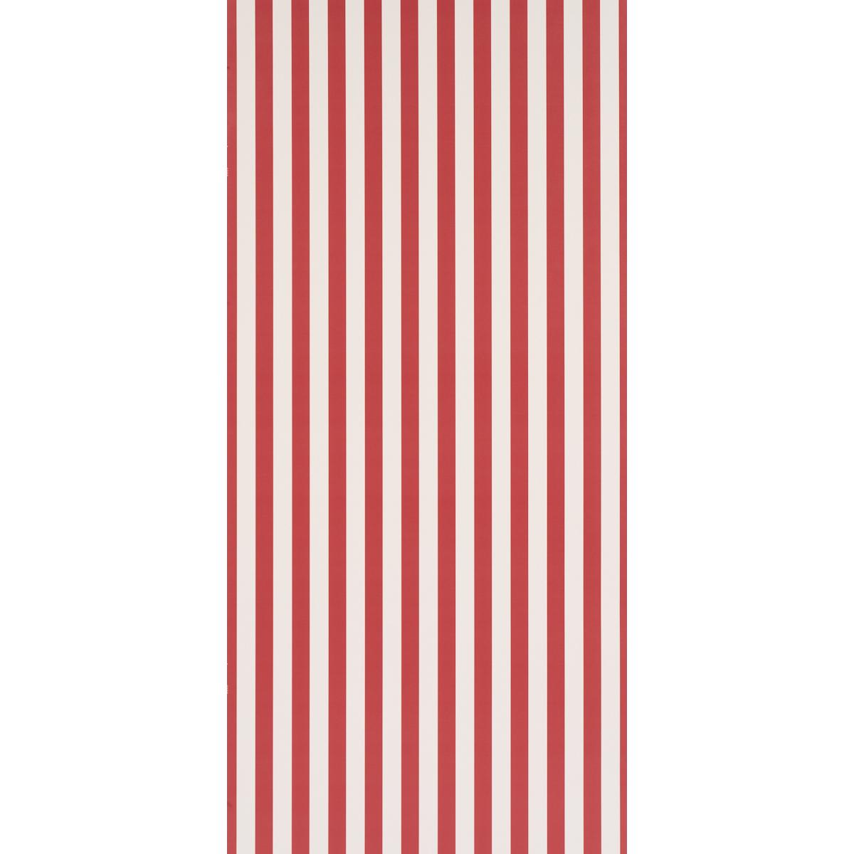Schumacher Emma Stripe Red Wallpaper