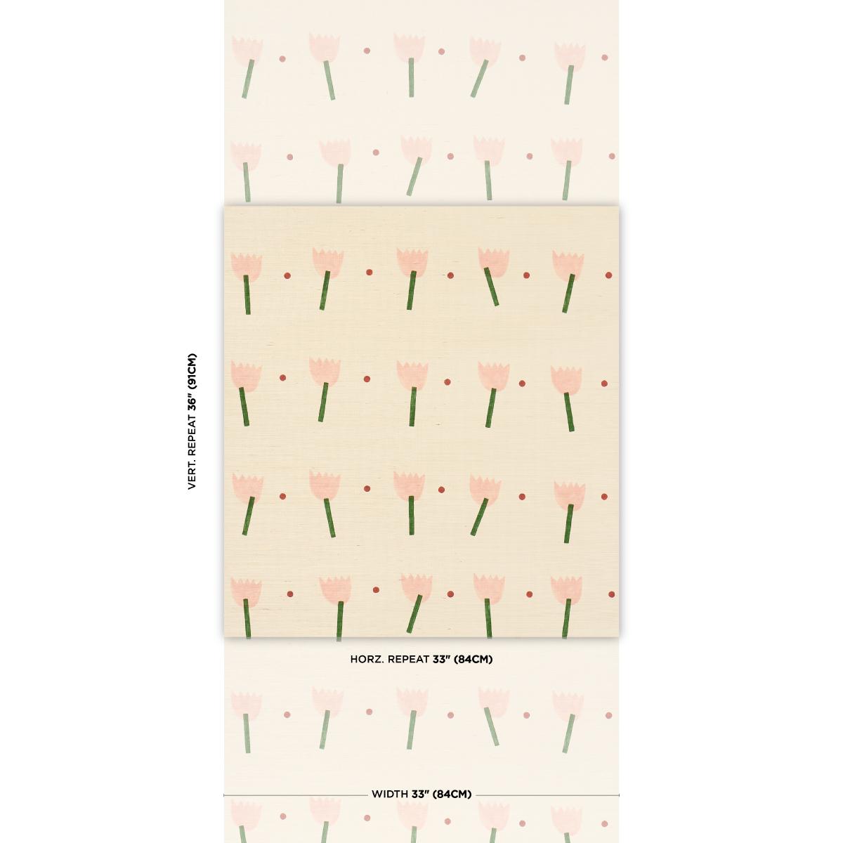 Schumacher Tulip Play Sisal Pink Wallpaper
