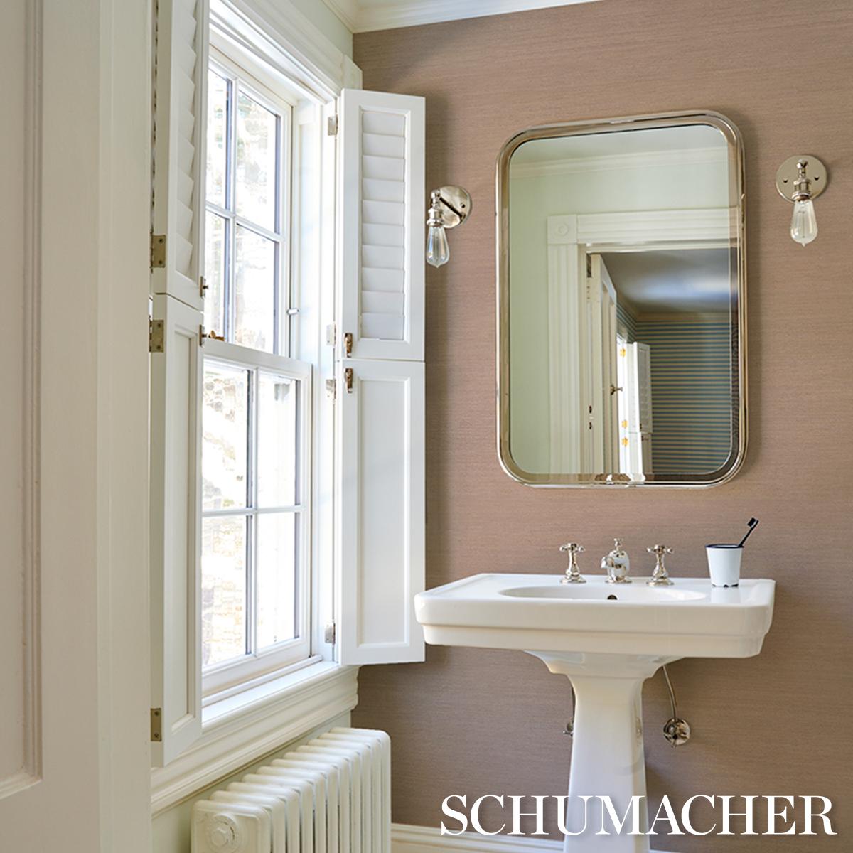 Schumacher Hemp Shimmer Taupe Shimmer Wallpaper