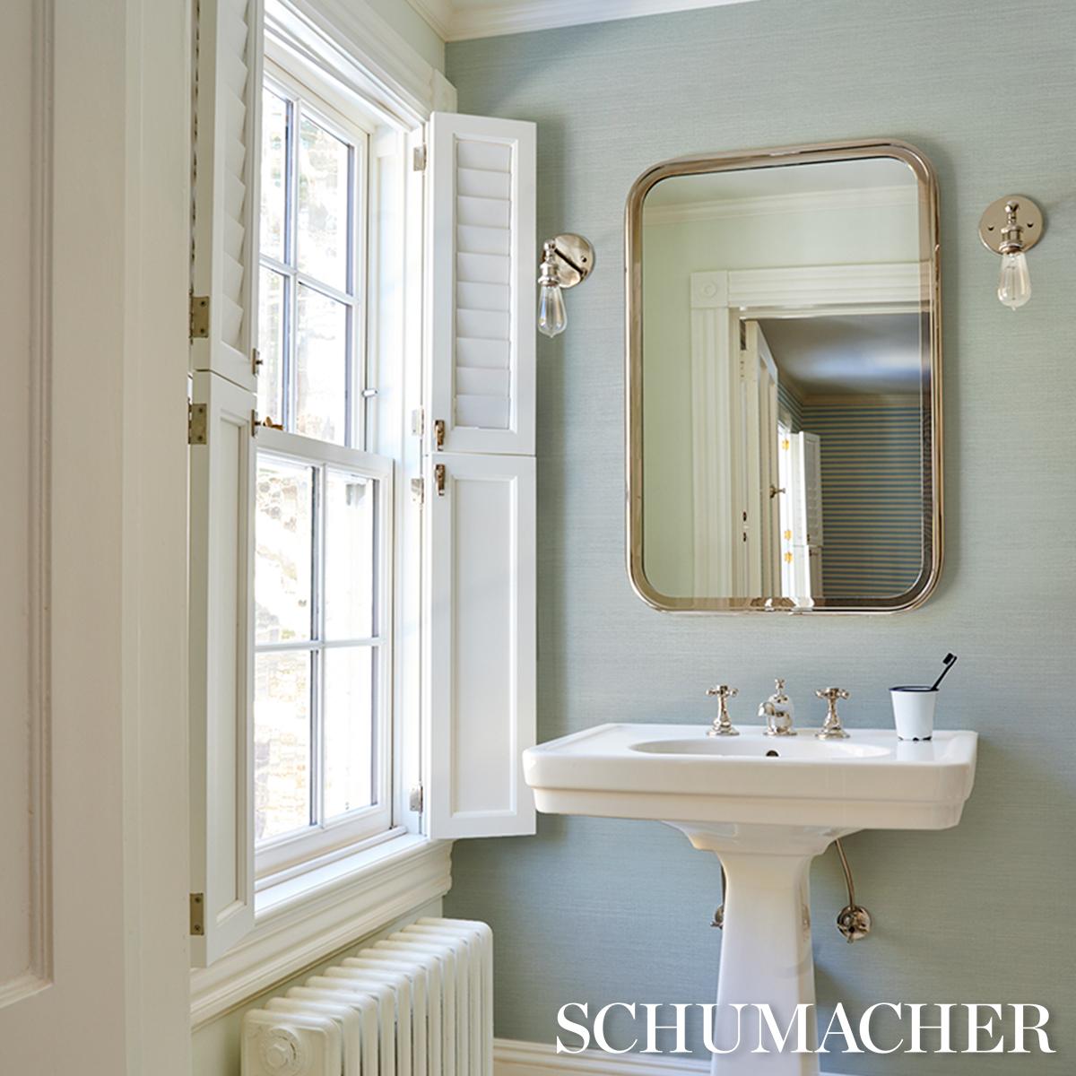 Schumacher Hemp Shimmer Sky Shimmer Wallpaper