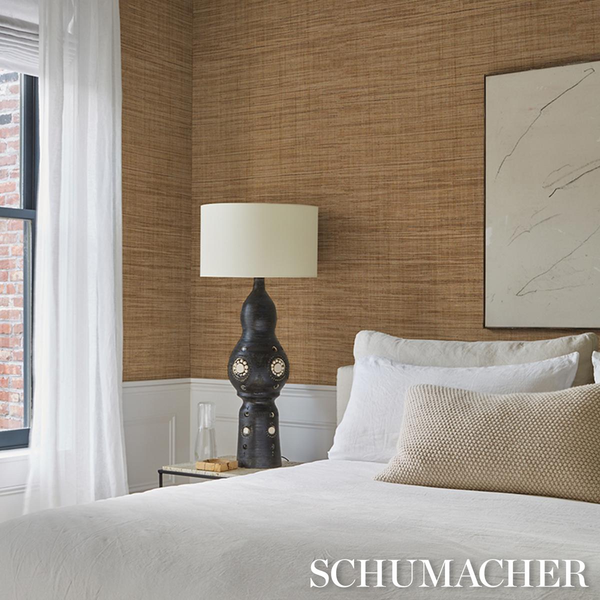 Schumacher Namu Raffia & Abaca Weave Natural Wallpaper