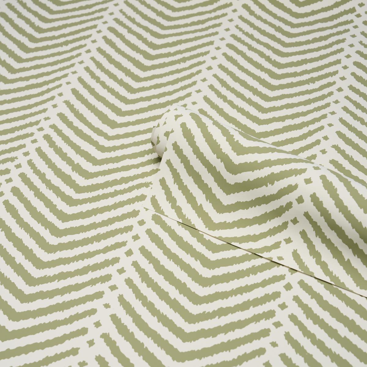 Schumacher La Jolla Olive Wallpaper