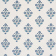 Schumacher Dalila Hand-Screen Print Blue Wallpaper