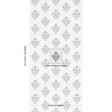 Schumacher Dalila Hand-Screen Print Blue Wallpaper